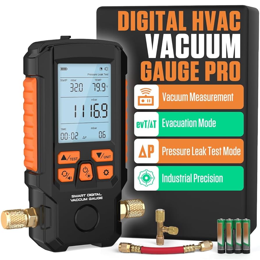 Amazon.com: Digital Vacuum Gauge Pro, HVAC Vacuum Meter, 0.2